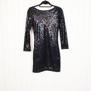 VIJIV Black Sequin Dance Dress Size Small